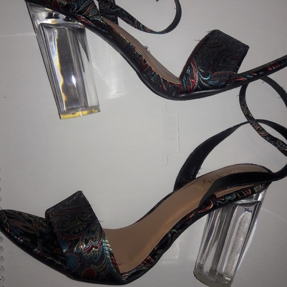 Shoes - Size 12 Sandals Lucite Glass Heel